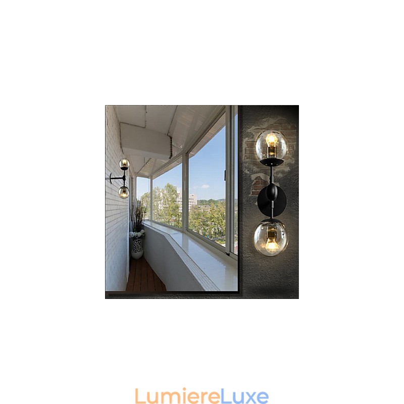Applique murale rustique galvanisée de style mini avec éclairage d'ambiance