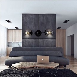 Applique murale rustique galvanisée de style mini avec éclairage d'ambiance