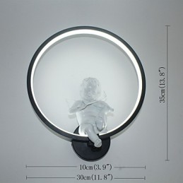 Applique murale moderne et créative, design ange, luminaire décoratif en aluminium, idéal pour un couloir