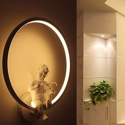 Applique murale moderne et créative, design ange, luminaire décoratif en aluminium, idéal pour un couloir