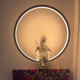 Applique murale moderne et créative, design ange, luminaire décoratif en aluminium, idéal pour un couloir