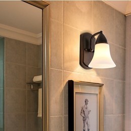 Applique murale rustique avec finition en oxyde noir pour la protection des yeux et la lumière ambiante