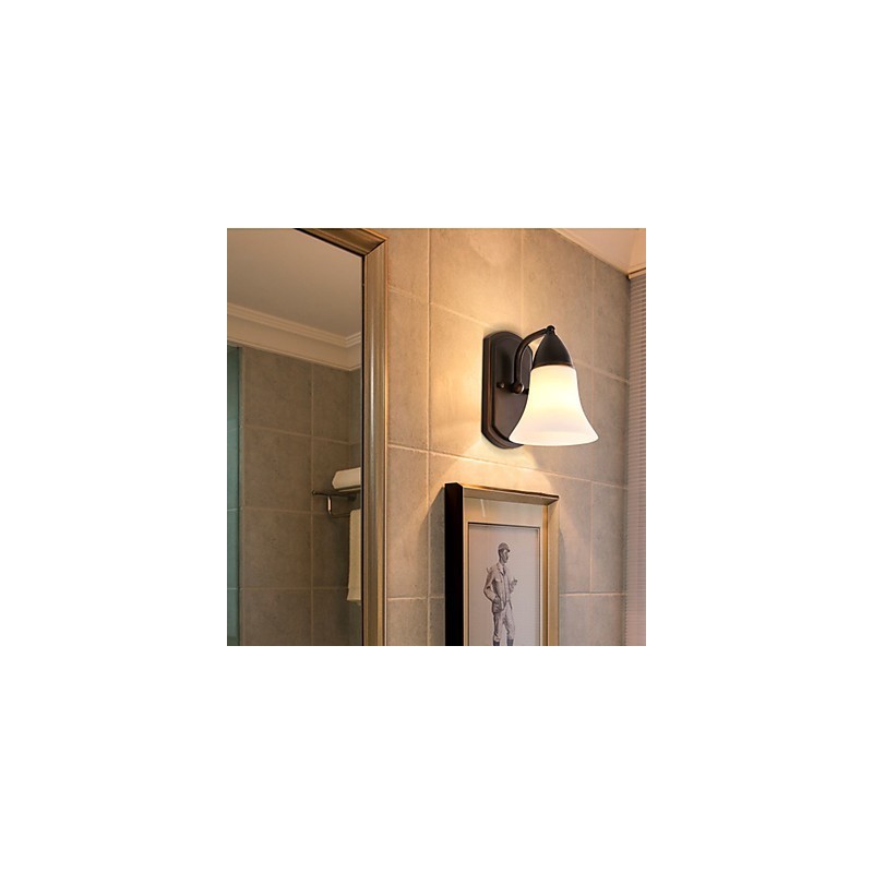 Applique murale rustique avec finition en oxyde noir pour la protection des yeux et la lumière ambiante