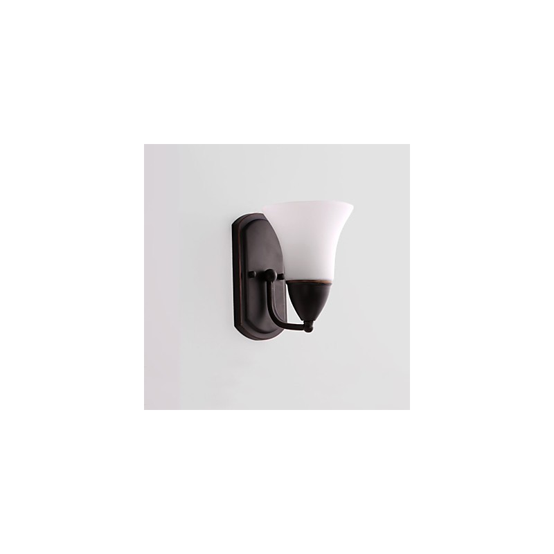 Applique murale rustique avec finition en oxyde noir pour la protection des yeux et la lumière ambiante