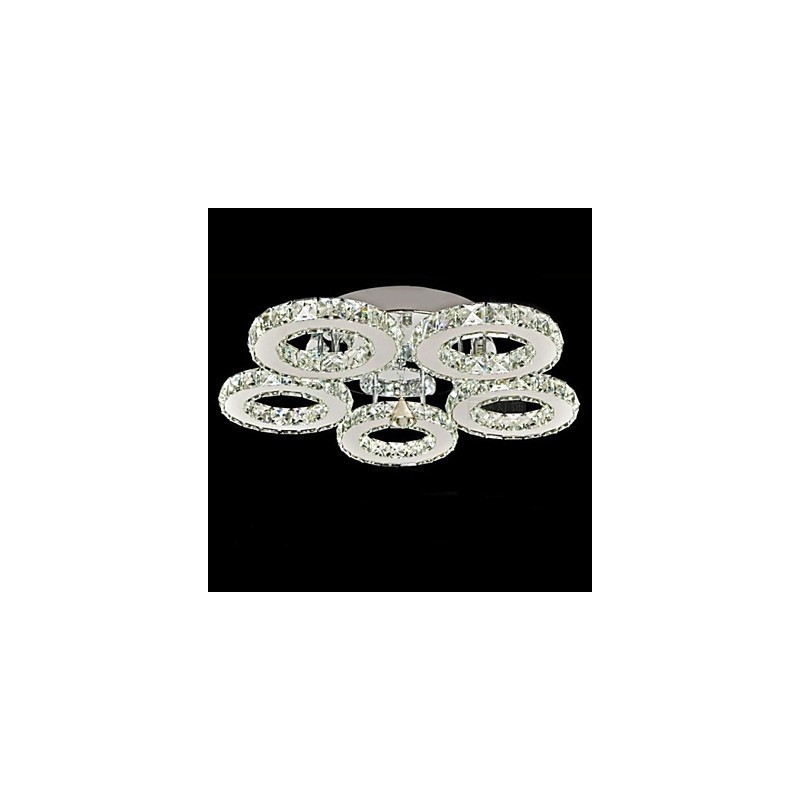 Plafonnier en cristal à 5 lumières, moderne, transparent, galvanoplastie, acier inoxydable