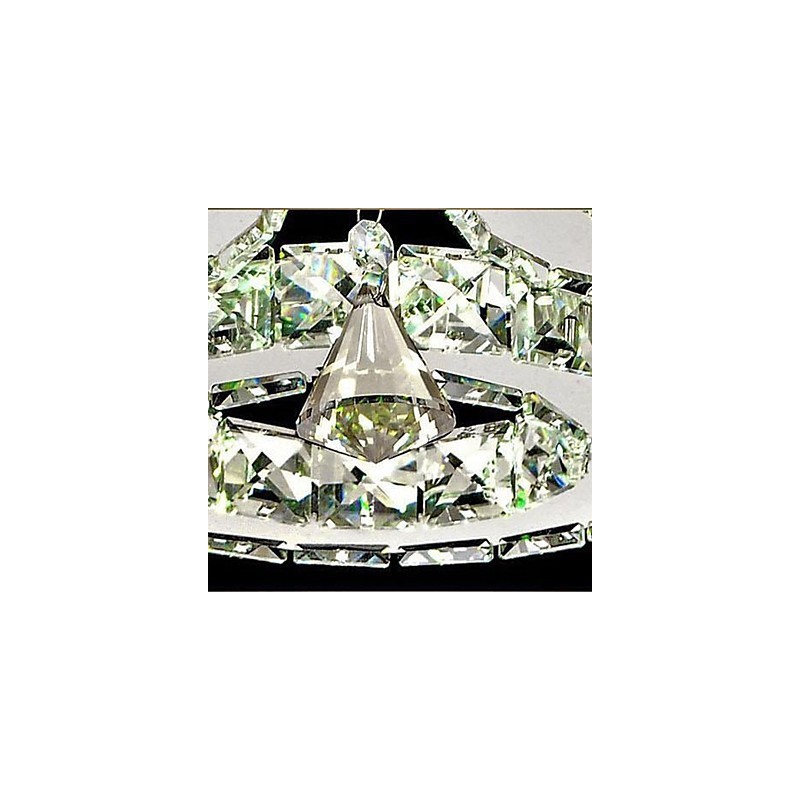 Plafonnier en cristal à 5 lumières, moderne, transparent, galvanoplastie, acier inoxydable