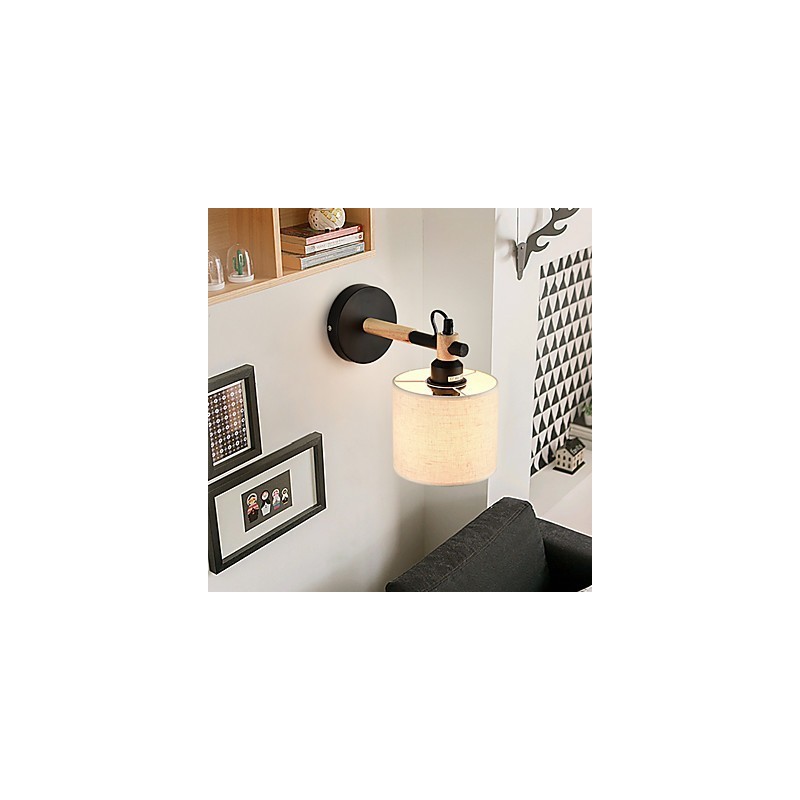 Applique murale en tissu moderne et contemporaine avec lumière ambiante