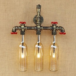 Appliques murales vintage en bronze antique avec lumière ambiante