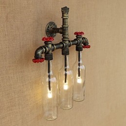 Appliques murales vintage en bronze antique avec lumière ambiante