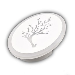 Applique murale ronde en acrylique sculpté prune, lampe de chevet, éclairage de couloir, blanc chaud, AC 220 V