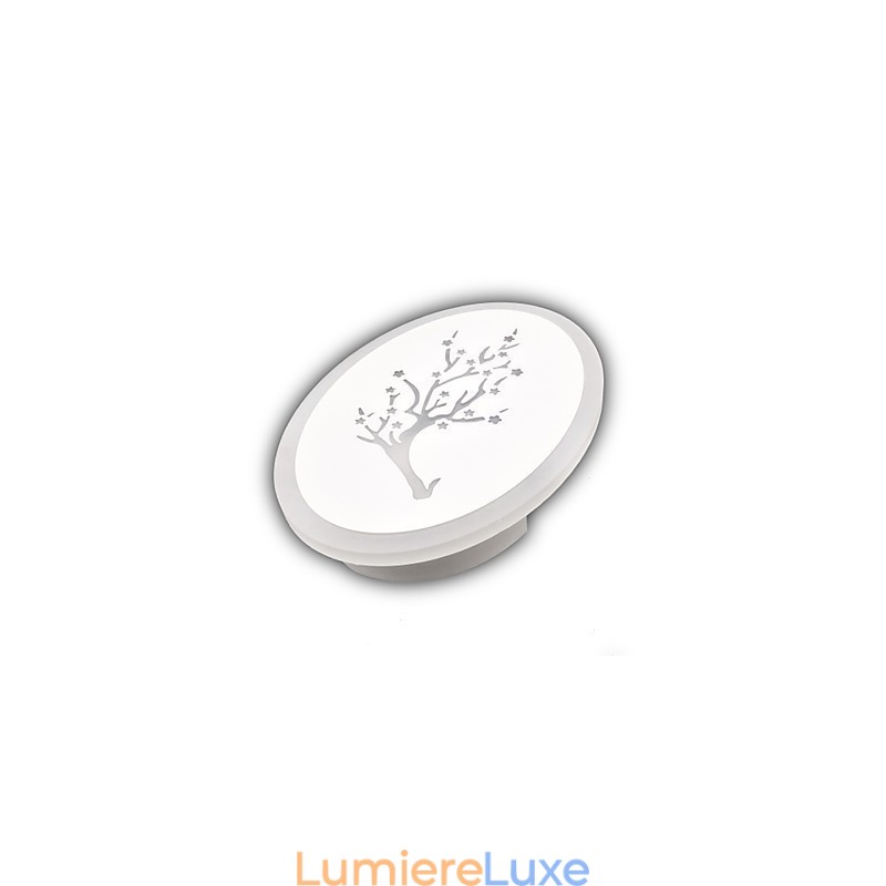 Applique murale ronde en acrylique sculpté prune, lampe de chevet, éclairage de couloir, blanc chaud, AC 220 V