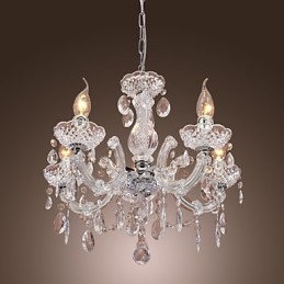 Plafonnier chromé Upligh, lampe bougie, luminaire acrylique, lustre suspendu