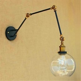 Applique murale à bras pivotant avec fonction chromée Rustic Lodge