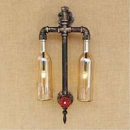 Lampe murale en fer avec interrupteur, style américain, pour restaurant, bar, bouteille de vin, ambre