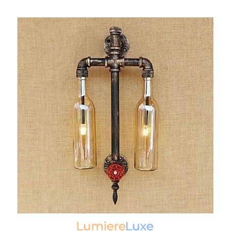 Lampe murale en fer avec interrupteur, style américain, pour restaurant, bar, bouteille de vin, ambre Lampe murale en fer avec interrupteur, style américain, pour restaurant, bar, bouteille de vin, ambre