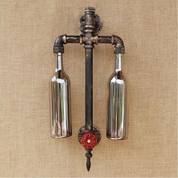 Lampe murale en fer avec interrupteur, style américain, pour restaurant, bar, bouteille de vin, gris