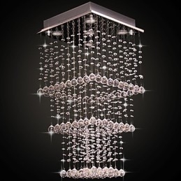 Plafonnier en métal électroplaqué cristal contemporain moderne