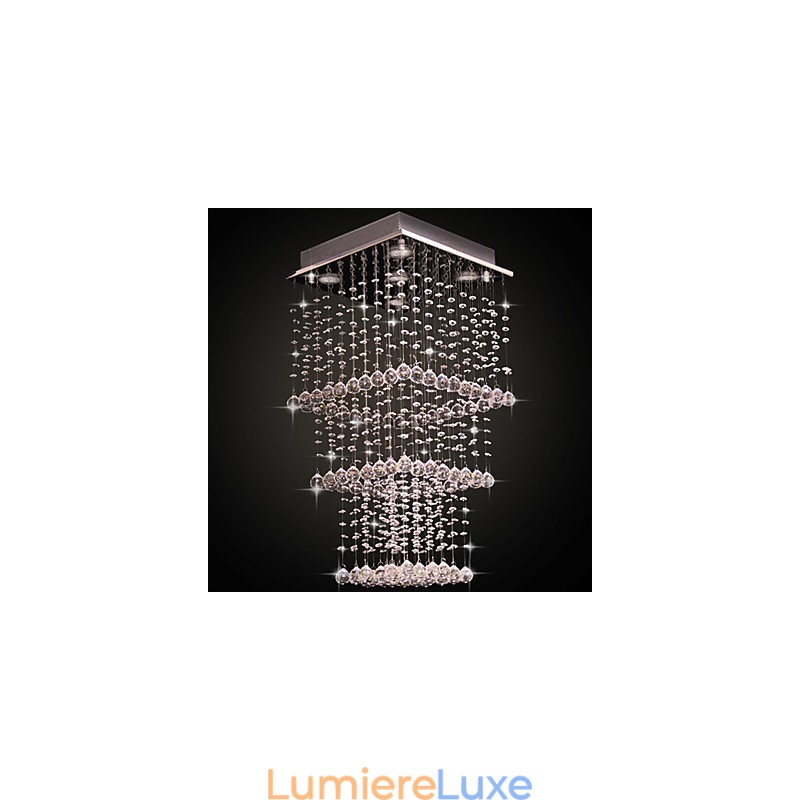Plafonnier en métal électroplaqué cristal contemporain moderne