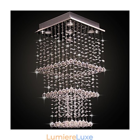 Plafonnier en métal électroplaqué cristal contemporain moderne Plafonnier en métal électroplaqué cristal contemporain moderne