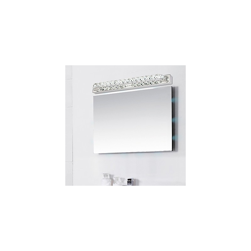Lampe de salle de bain longue et de haute qualité, applique murale en métal et cristal