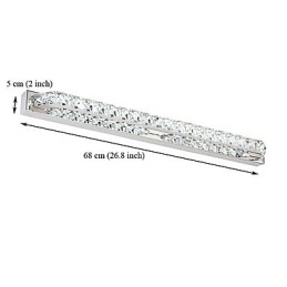 Lampe de salle de bain longue et de haute qualité, applique murale en métal et cristal