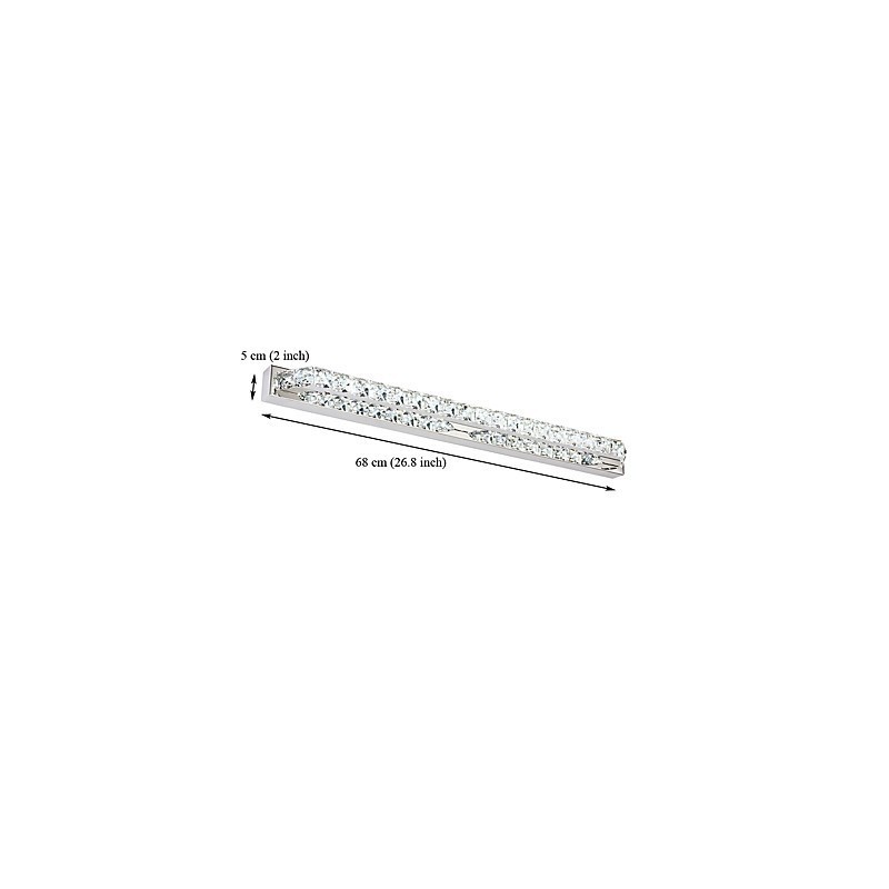 Lampe de salle de bain longue et de haute qualité, applique murale en métal et cristal