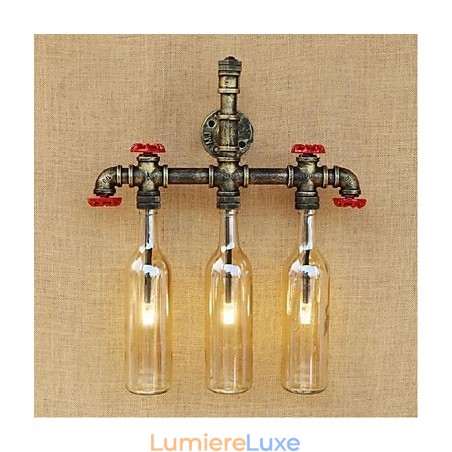 Applique murale rétro industrielle en forme de bouteille d'eau avec interrupteur à vent, ambre Applique murale rétro industrielle en forme de bouteille d'eau avec interrupteur à vent, ambre