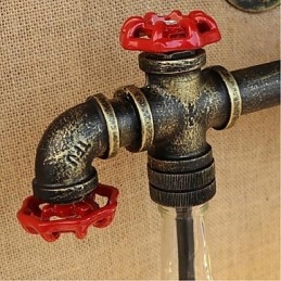 Applique murale rétro industrielle en forme de bouteille d'eau avec interrupteur à vent, ambre