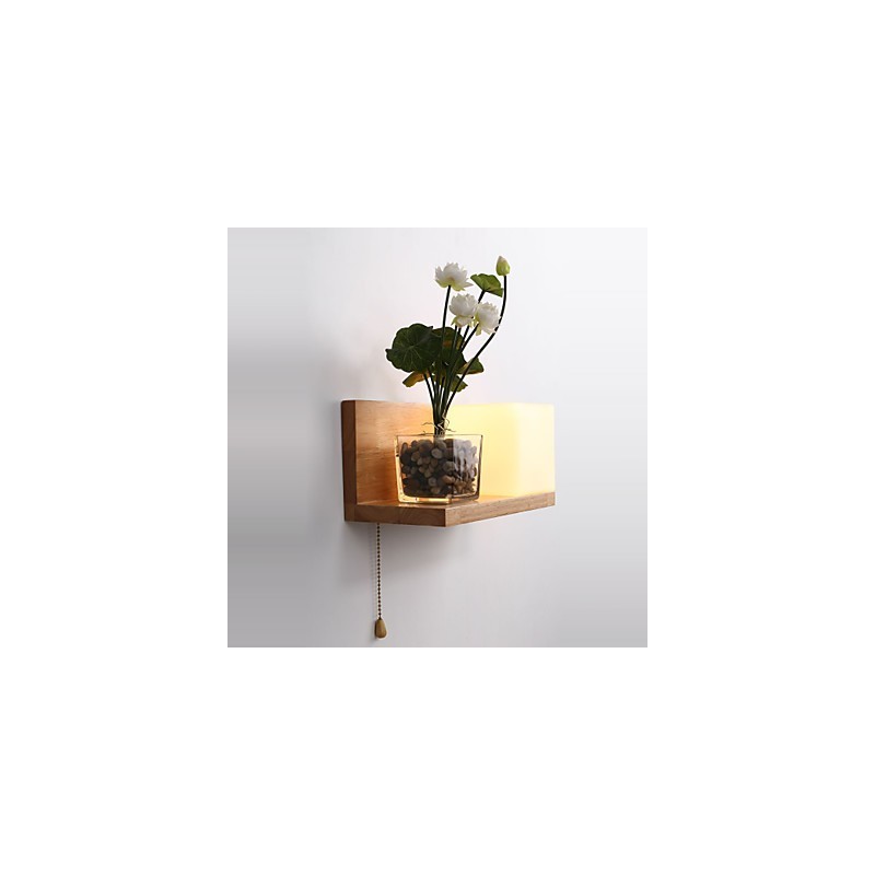 Appliques murales en bois style Max Country avec interrupteur