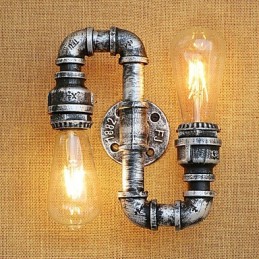 Applique murale à bras pivotant avec éclairage d'ambiance, style rétro country