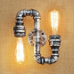 Applique murale à bras pivotant avec éclairage d'ambiance, style rétro country