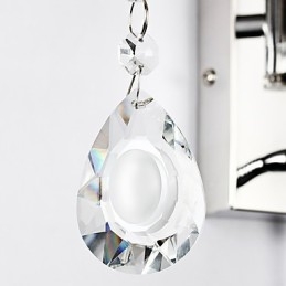Applique murale pour chambre à coucher, lampe de lecture, lampe en tissu, moderne, contemporaine, style campagnard, avec bras pivotant en cristal