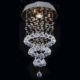 Plafonnier en métal électroplaqué cristal contemporain moderne