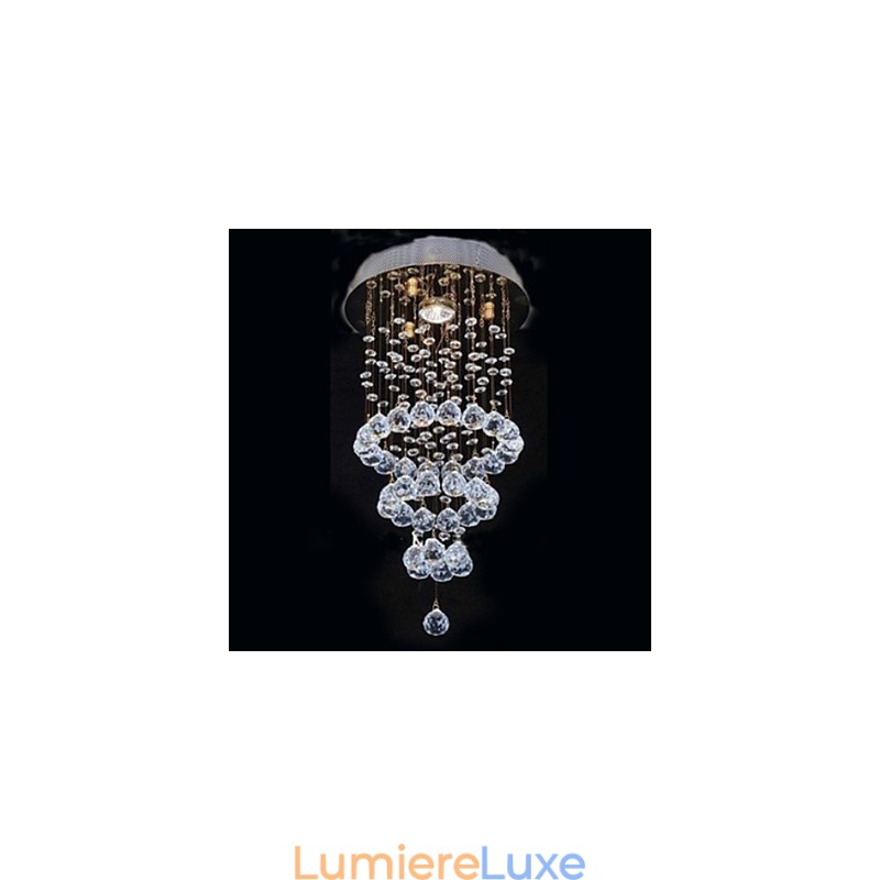 Plafonnier en métal électroplaqué cristal contemporain moderne