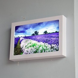 Peinture contemporaine moderne intégrée pour appliques murales à lumière ambiante