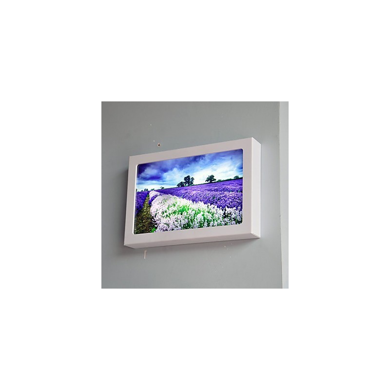 Peinture contemporaine moderne intégrée pour appliques murales à lumière ambiante