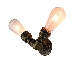 Applique murale en fer forgé, lampe sabre laser noire muette sur le mur