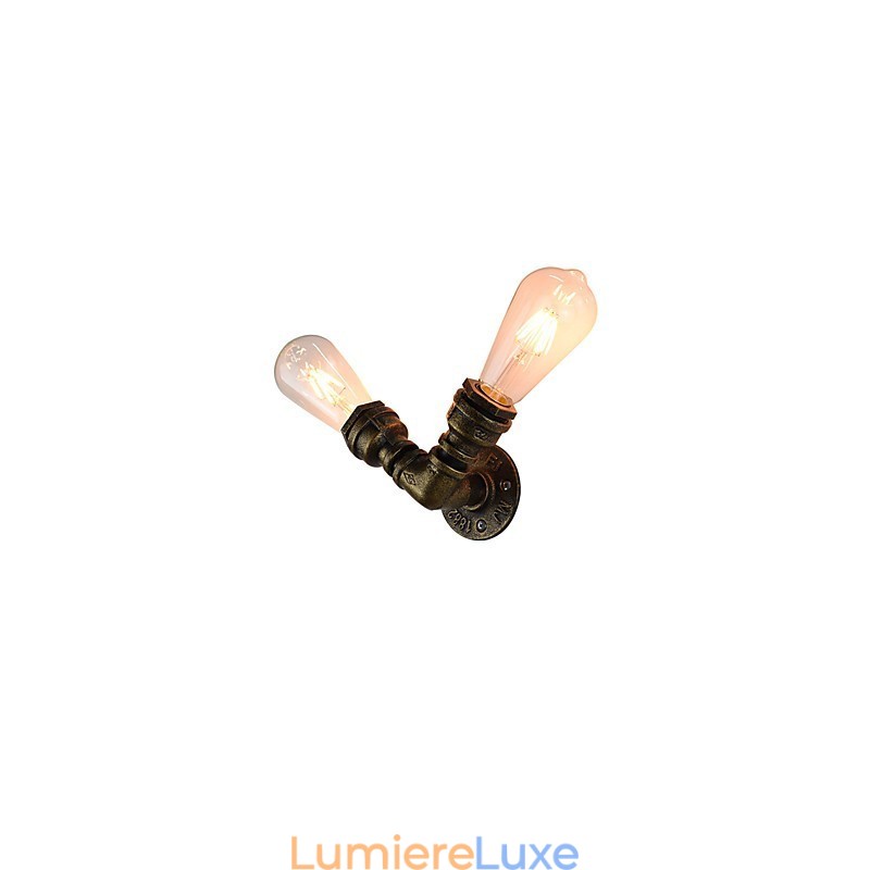 Applique murale en fer forgé, lampe sabre laser noire muette sur le mur