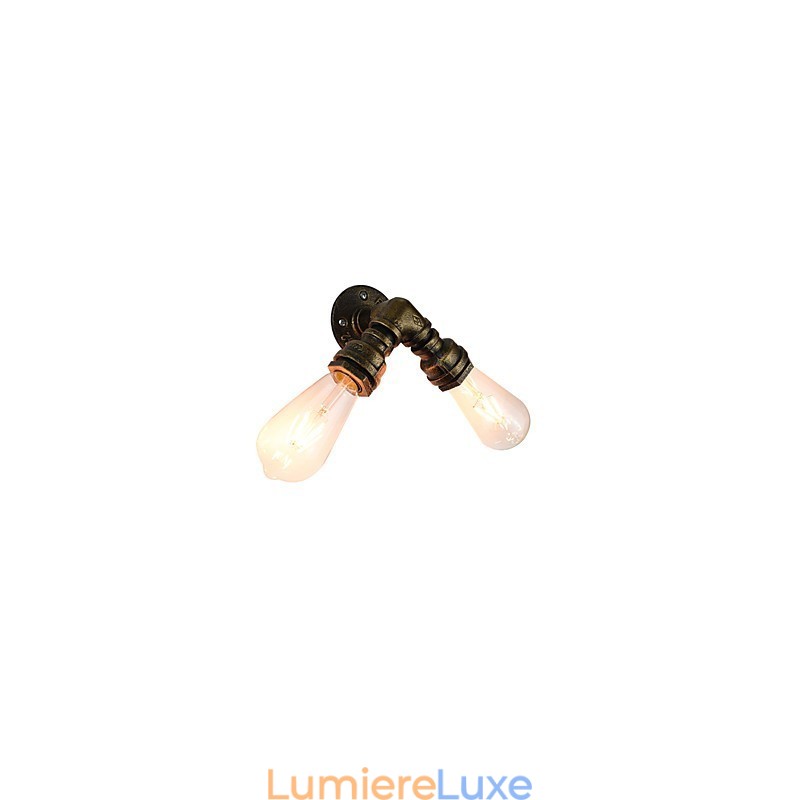 Applique murale en fer forgé, lampe sabre laser noire muette sur le mur