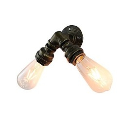 Applique murale en fer forgé, lampe sabre laser noire muette sur le mur