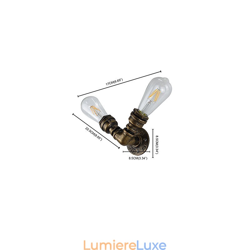 Applique murale en fer forgé, lampe sabre laser noire muette sur le mur