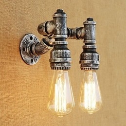 Applique murale à bras pivotant avec éclairage d'ambiance, style rétro country