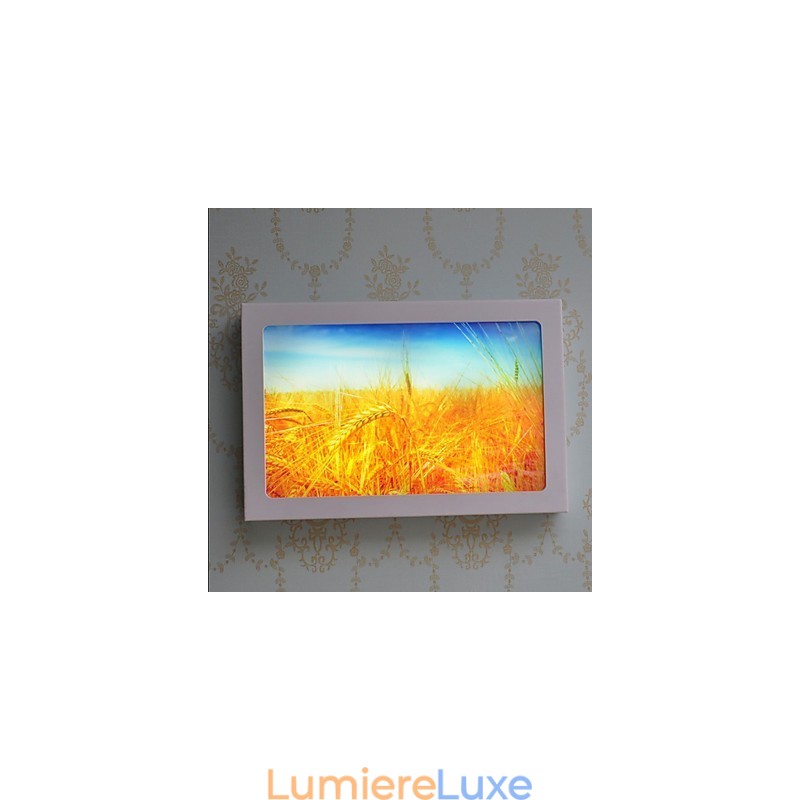 Peinture contemporaine moderne intégrée pour appliques murales à lumière ambiante
