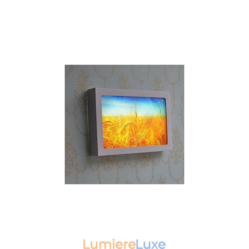 Peinture contemporaine moderne intégrée pour appliques murales à lumière ambiante