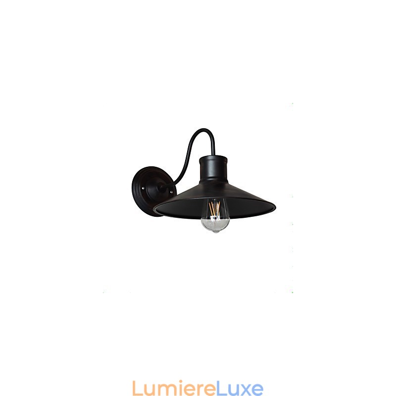 Applique murale en fer forgé, lampe sabre laser noire muette sur le mur