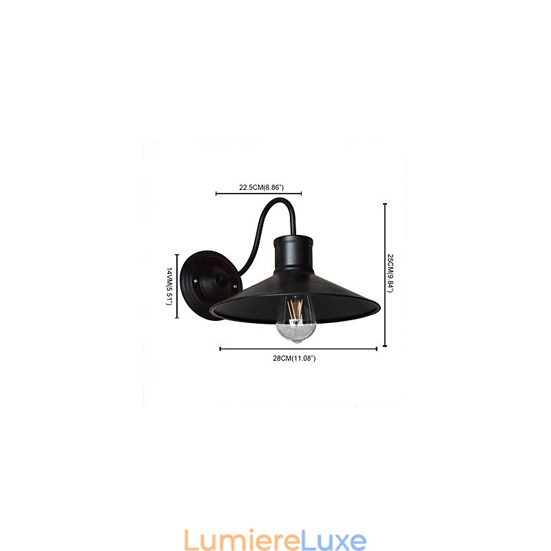 Applique murale en fer forgé, lampe sabre laser noire muette sur le mur