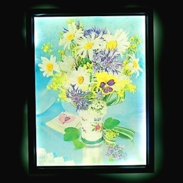 Peinture contemporaine moderne intégrée pour appliques murales à lumière ambiante