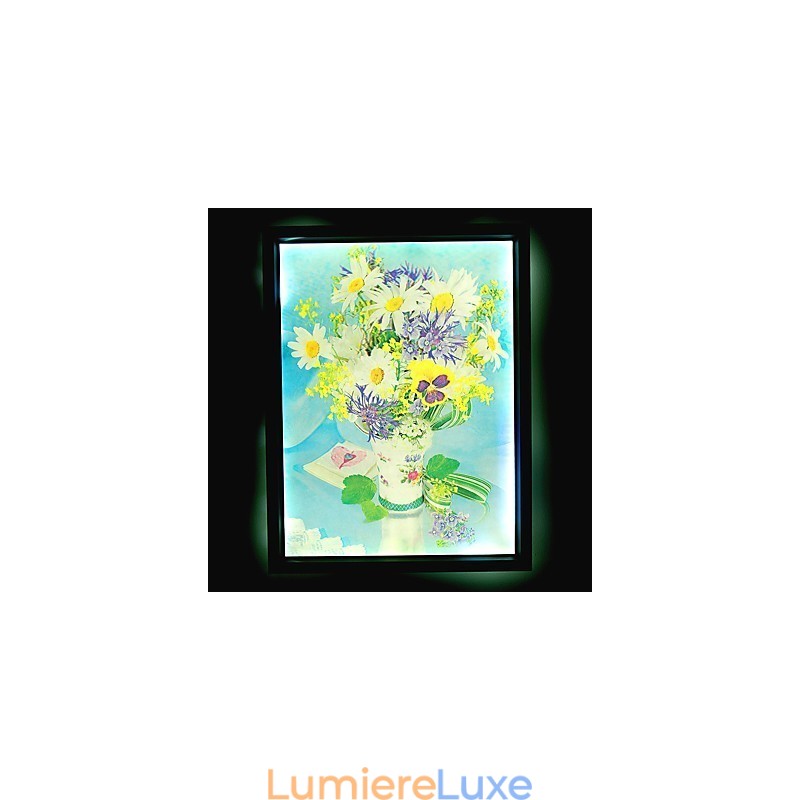 Peinture contemporaine moderne intégrée pour appliques murales à lumière ambiante