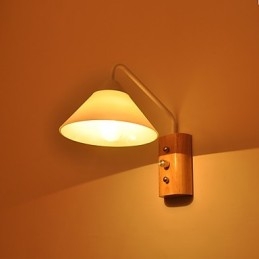 Lampe murale simple, lampe de chevet avec abat-jour en verre et bois massif pour chambre à coucher, commode, salon, chambre de bébé, dortoir universitaire, table basse, bibliothèque