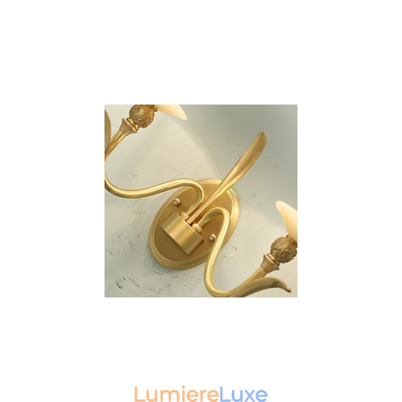 Applique murale simple, traditionnelle et classique en laiton, style mini